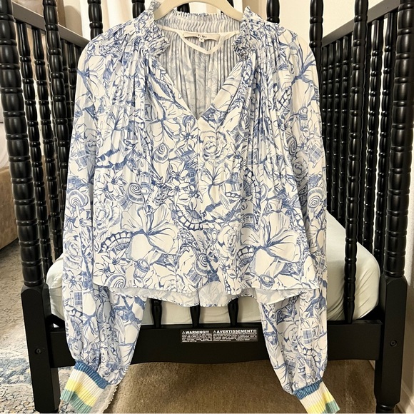 Womens Tibi Isa Toile Cropped Edwardian Top - Picture 3 of 7